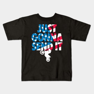 Just gonna send it American Flag Motocross Kids T-Shirt